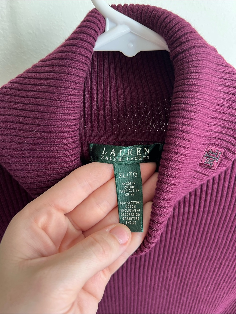 Ralph Lauren Plum Ribbed Turtleneck Sweater - Picture 5 of 6